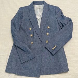 LOFT Chambray double-breasted blazer/jacket. NWT!